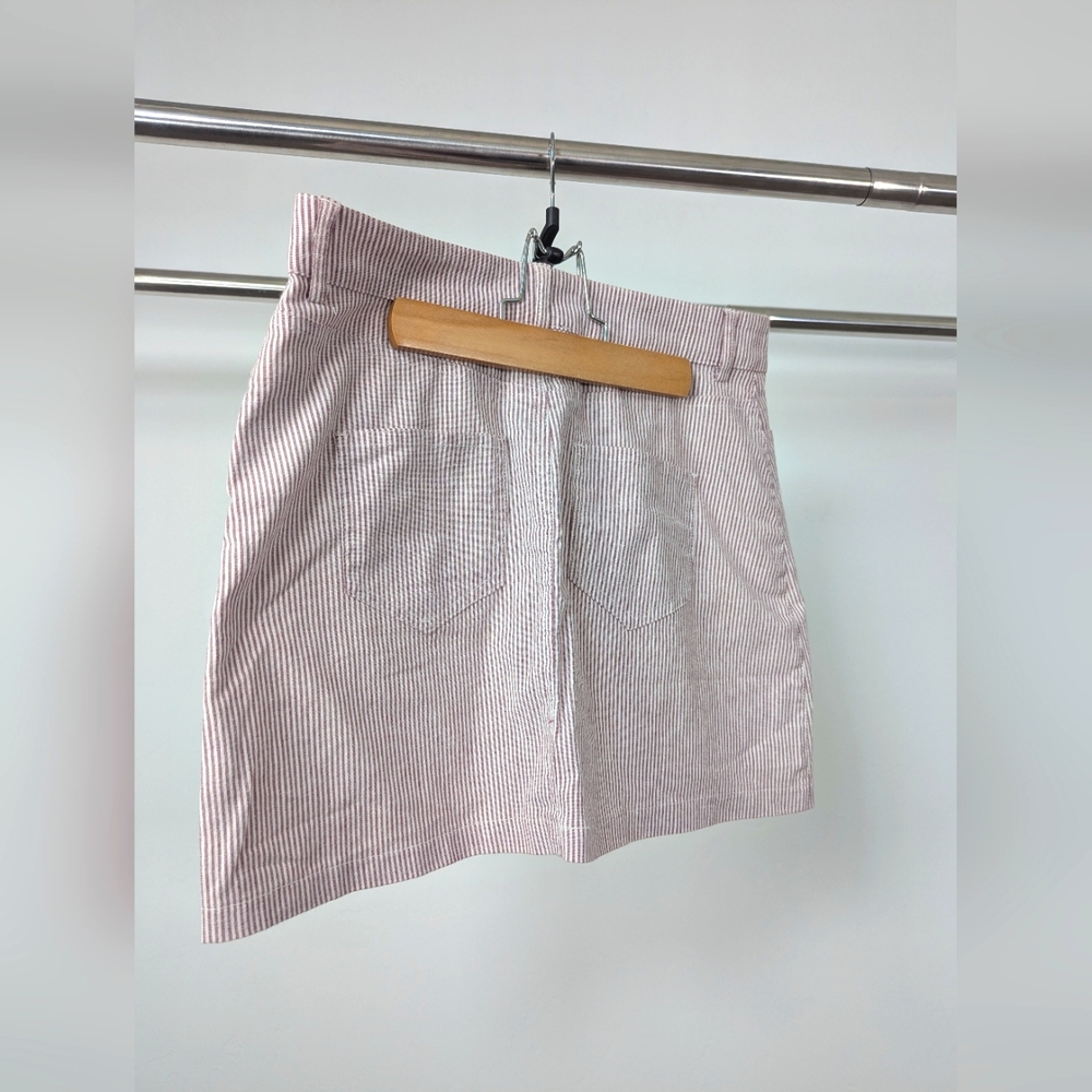🌴 Forever 21 Lilac Striped Semi-Stretchy Skirt – Comfy, Stylish & Pockets, M - Picture 5 of 8
